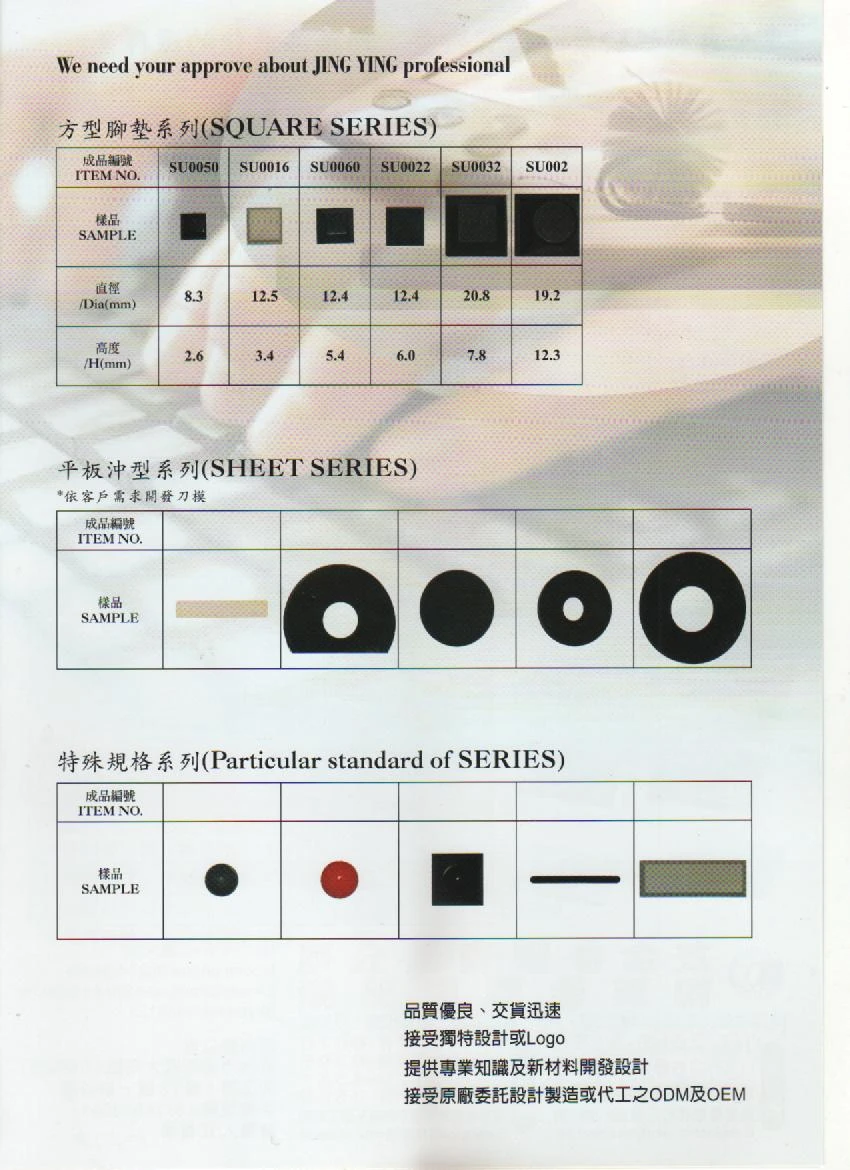 橡膠腳墊 自黏腳墊 華司墊片 友全橡膠有限公司